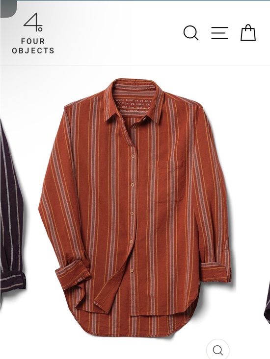 four objects Tops - 4 objects- women’s Rust Striped Button Down Shirt